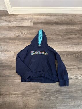 Bench Navy Kids Hoodie with Light Blue Lined Hood